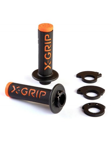 X-GRIP MANETKI BRAAAAP GRIPS LOCK-ON-GRIP ORANGE KOLOR POMARAŃCZOWY Z ADAPTERAMI ROLGAZU