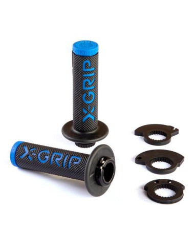 X-GRIP MANETKI BRAAAAP GRIPS LOCK-ON-GRIP BLUE KOLOR NIEBIESKI Z ADAPTERAMI ROLGAZU