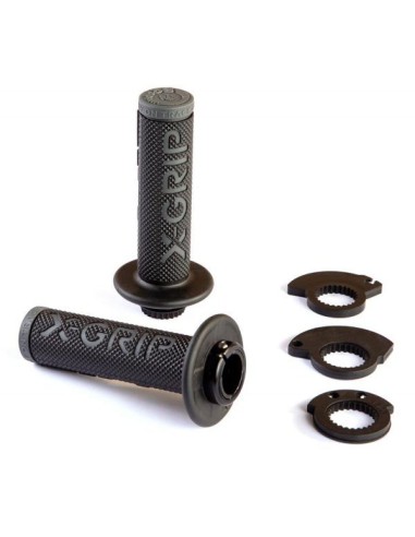 X-GRIP MANETKI BRAAAAP GRIPS LOCK-ON-GRIP GREY KOLOR SZARY Z ADAPTERAMI ROLGAZU