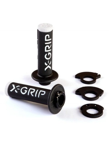 X-GRIP MANETKI BRAAAAP GRIPS LOCK-ON-GRIP WHITE KOLOR BIAŁY Z ADAPTERAMI ROLGAZU