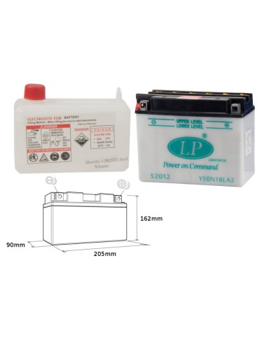 LANDPORT AKUMULATOR Y50-N18L-A2 (MD L50N18LA2) 12V 20AH 206X91X164 (G50N18LA2) OBSŁUGOWY - ELEKTROLIT OSOBNO (2) UE2019/1148