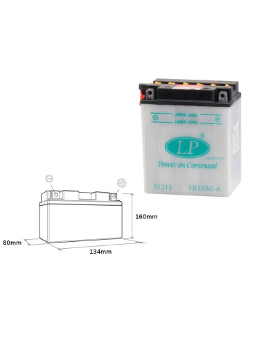 LANDPORT AKUMULATOR YB12AL-A (MB LB12AL-A) 12V 12AH 135X81X161 (GB12ALA) OBSŁUGOWY - BEZ ELEKTROLITU (5)