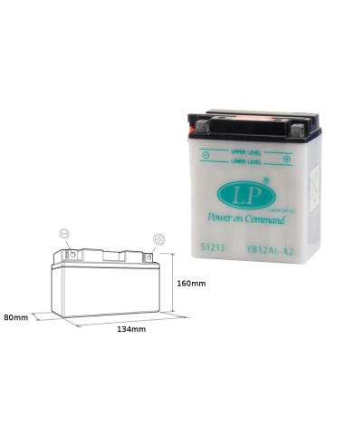 LANDPORT AKUMULATOR YB12AL-A2 (MB LB12AL-A2) 12V 12AH 135X81X161 (GB12ALA) OBSŁUGOWY - BEZ ELEKTROLITU (5)