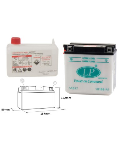 LANDPORT AKUMULATOR YB16B-A1 (MD LB16B-A1) (160X90X158) OBSŁUGOWY - ELEKTROLIT OSOBNO (2) UE2019/1148