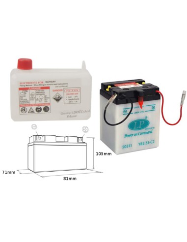 LANDPORT AKUMULATOR YB2,5LC2 (MD LB2,5L-C2) 12V 81X71X106 (HONDA MTX80-HD06) OBSŁUGOWY - ELEKTROLIT OSOBNO (4) UE2019/1148