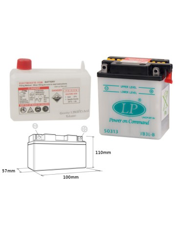 LANDPORT AKUMULATOR YB3L-B (MD LB3L-B) 12V 3AH 99X57X111 OBSŁUGOWY - ELEKTROLIT OSOBNO (4) UE2019/1148