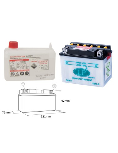 LANDPORT AKUMULATOR YB4L-B (MD LB4L-B) 12V 4AH 121X71X93 (GB4LB) OBSŁUGOWY - ELEKTROLIT OSOBNO (4) UE2019/1148