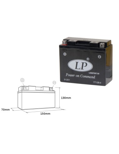 LANDPORT AKUMULATOR YT12B-4 (MS LT12B-4) 12V 11AH 151X70X130 BEZOBSŁUGOWY - ZALANY (6)