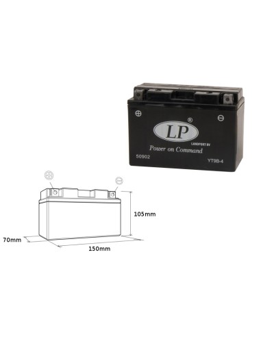 LANDPORT AKUMULATOR YT9B-4 (MS LT9B-4) 12V 8AH 150X69X105 BEZOBSŁUGOWY - ZALANY (6)