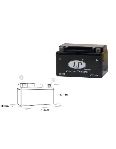 LANDPORT AKUMULATOR YTZ10-S (MS LTZ10-S) 12V 8,6AH 150X86X95 BEZOBSŁUGOWY - ZALANY (6)