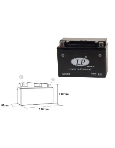 LANDPORT AKUMULATOR YTZ12-S (MS LTZ12-S) 12V 11AH 150X86X110 (GTZ12S) BEZOBSŁUGOWY - ZALANY (4)