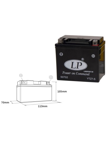 LANDPORT AKUMULATOR YTZ7-S (MS LTZ7-S) 12V 6AH 112X69X103 (GTZ7S) BEZOBSŁUGOWY - ZALANY (10)