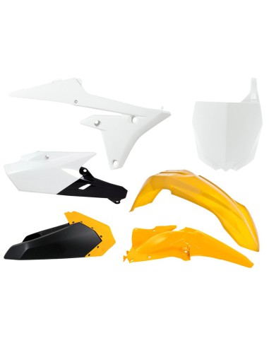 RACETECH (RTECH) KOMPLET PLASTIKÓW YAMAHA YZF 250 (14-18) YZF 450 (14-17) KOLOR BIAŁY CZARNY ŻÓŁTY LIMITED EDITION (Z TABLICĄ)