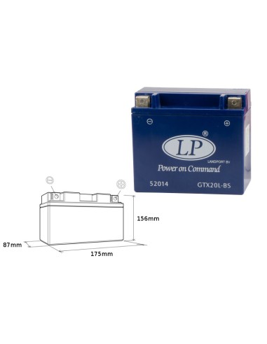 LANDPORT AKUMULATOR ŻELOWY GTX20-3 (MG LTX20-3) 12V 18AH 175X86X154 BEZOBSŁUGOWY - ZALANY - ZASTĘPUJE GTX20LBS L (4)