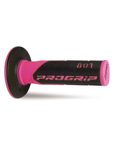 PROGRIP MANETKI PG801 OFF ROAD (22+25MM, DŁ.115MM) KOLOR RÓŻOWY FLUO/CZARNY (DWUSKŁADNIKOWE) (801-297)