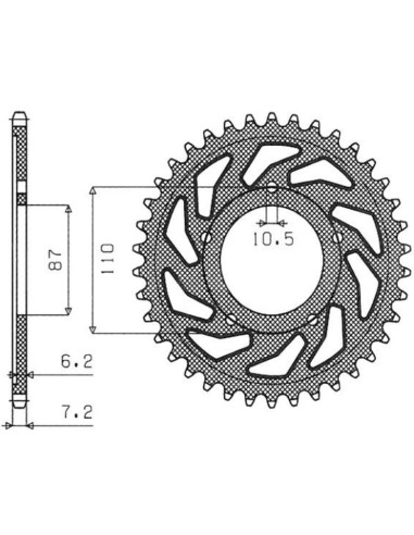 SUNSTAR ZĘBATKA TYLNA 828 47 SUZUKI GSF 650 BANDIT 07-15, GSX 650 F 08-15 (JTR807.47) (ŁAŃC. 525) (82847JT)