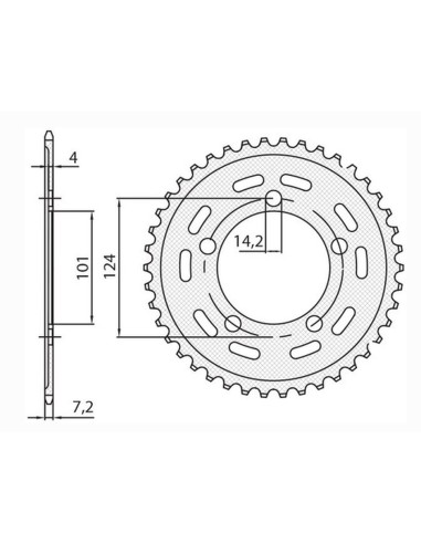 SUNSTAR ZĘBATKA TYLNA 4508 43 KTM 950/990/1190 RC8 /DUKE/ SUPERMOTO (JTR898.43) (ŁAŃC. 525) (450843JT)