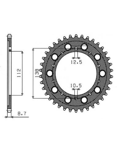 SUNSTAR ZĘBATKA TYLNA 4448 45 / 408 45 HONDA CBR 600F '91-'96, CBF 1000 '06-'10, CBR 1100 XX '97-'07 (SC35) (JTR1871.45)