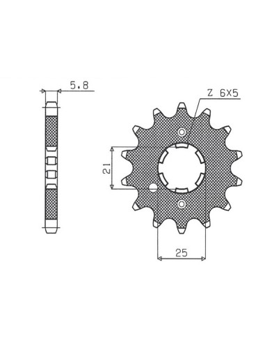 SUNSTAR ZĘBATKA PRZEDNIA DUCATI MONSTER 900 '00-'02 (JTF736.15) (ŁAŃC.520) (STD.)