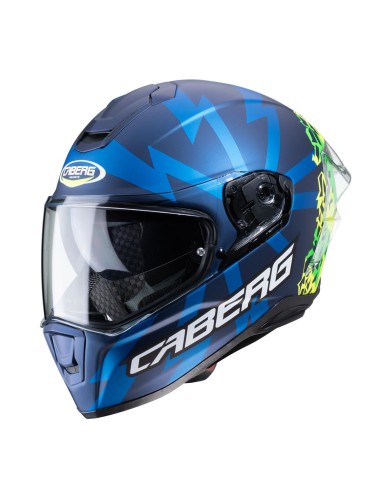 CABERG WYPRZEDAŻ KASK INTEGRALNY Z BLENDĄ MODEL DRIFT EVO STORM KOLOR NIEBIESKI MAT/ŻÓŁTY FLUO/ZIELONY FLUO ROZMIAR XS (PINLOCK