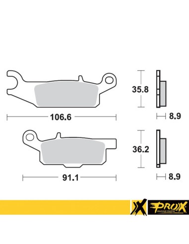 PROX KLOCKI HAMULCOWE KH446 YAMAHA YFM 550 GRIZZLY '11-14, YFM 700 GRIZZLY '07-18 TYŁ PRAWY