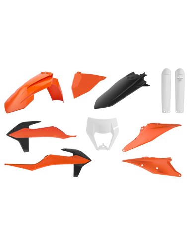 POLISPORT KOMPLET PLASTIKÓW (FULL KIT) KTM EXC/EXC-F TPI '20-'23 W ZESTAWIE OSŁONA LAMPY (8668600002) I OSŁONY AMORTYZATORÓW