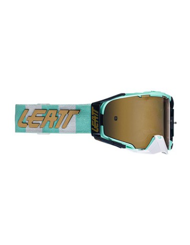 LEATT GOGLE VELOCITY 6.5 IRIZ GOGGLE ICE LENS BRONZE UC 68% - KOLOR TURKUSOWY/BIAŁY SZYBKA LUSTRZANA BRĄZOWA