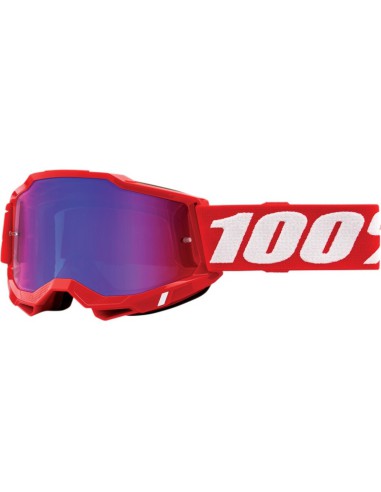 100 PROCENT GOGLE MODEL ACCURI 2 RED - MIRROR RED/BLUE - KOLOR CZERWONY/BIAŁY SZYBKA NIEBIESKIE LUSTRO STARY KOD: 50221-254-03