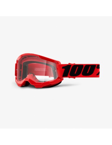 100 PROCENT GOGLE MODEL STRATA 2 RED - CLEAR LENS - KOLOR CZERWONY/CZARNY SZYBKA PRZEŹROCZYSTA STARY KOD (50421-101-03)