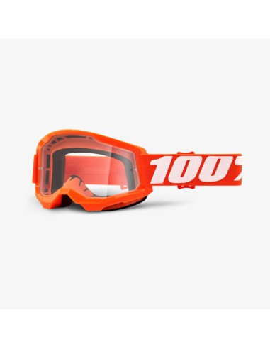 100 PROCENT GOGLE MODEL STRATA 2 ORANGE - CLEAR LENS - KOLOR POMARAŃCZOWY/BIAŁY SZYBKA PRZEŹROCZYSTA STARY KOD 50421-101-05