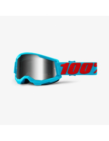 100 PROCENT GOGLE MODEL STRATA 2 SUMMIT - MIRROR SILVER LENS - KOLOR JASNY NIEBIESKI/CZERWONY SZYBKA SREBRNE LUSTRO STARY KOD: