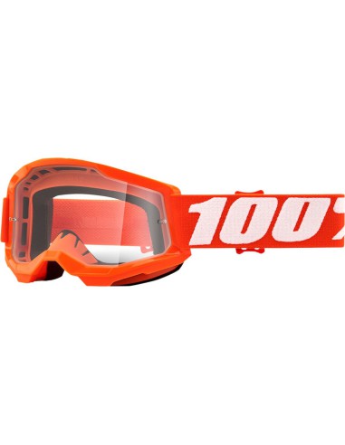 100 PROCENT GOGLE MODEL STRATA 2 YOUTH JUNIOR ORANGE - CLEAR LENS - KOLOR POMARAŃCZOWY SZYBKA PRZEŹROCZYSTA STARY KOD: