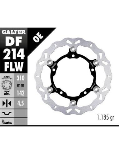 GALFER TARCZA HAMULCOWA PRZÓD KAWASAKI NINJA 400 / ABS '18-, Z 400 '20-, ZX 25R '20- (310x142x4,5mm) PŁYWAJĄCA WAVE