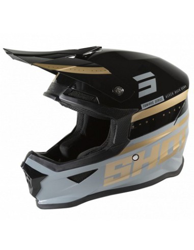 SHOT RACING WYPRZEDAŻ KASK CROSS/ENDURO FURIOUS SHINING BLACK BRONZE GLOSSY KOLOR CZARNY BRĄZOWY POŁYSK ROZMIAR M