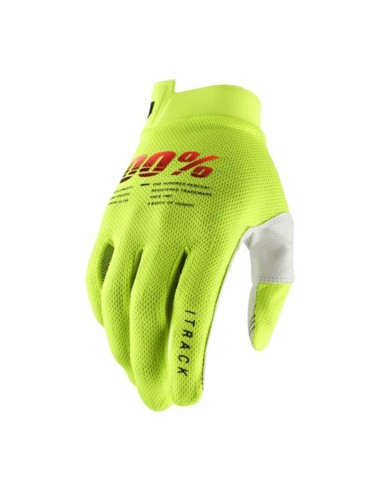 100 PROCENT RĘKAWICE CROSS/ENDURO MODEL ITRACK FLUO YELLOW KOLOR ŻÓŁTY FLUO ROZMIAR M STARY KOD: 10015-004-11