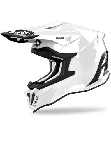 AIROH WYPRZEDAŻ KASK CROSS MODEL STRYCKER WHITE GLOSS KOLOR BIAŁY POŁYSK ROZMIAR S