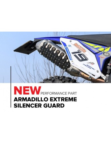 POLISPORT OSŁONA TŁUMIKA UNIWERSALNA ARMADILLO EXTREM SILENCER GUARD KOLOR NIEBIESKI