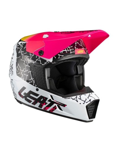 LEATT KASK MOTO 3.5 V.21.2 HELMET SKULL KOLOR CZARNY/RÓŻOWY/BIAŁY ROZMIAR XL (61-62 cm)