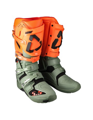 LEATT BUTY CROSS 5.5 FLEXLOCK ENDURO BOOTS CACTUS KOLOR ZIELONY/POMARAŃCZOWY ROZMIAR 40.5 / 25.5 CM