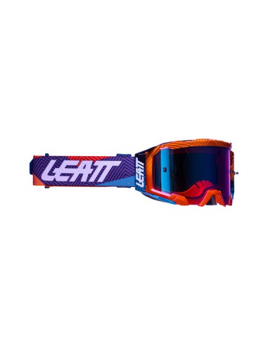 LEATT GOGLE VELOCITY 5.5 IRIZ GOGGLE NEON ORANGE BLUE UC 26% - KOLOR POMARAŃCZOWY FLUO/FIOLETOWY/NIEBIESKI SZYBKA LUSTRZANA