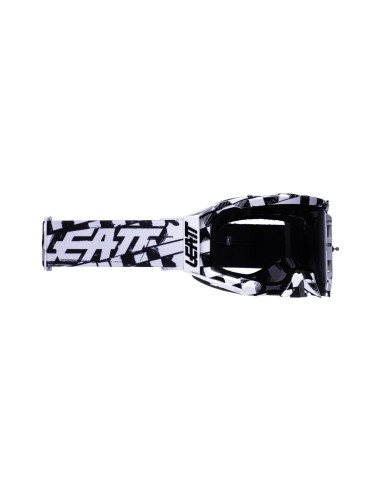 LEATT GOGLE VELOCITY 5.5 GOGGLE CHECKER SMOKE 28% - KOLOR CZARNY/BIAŁY SZYBKA DYMIONE LUSTRO SZARA