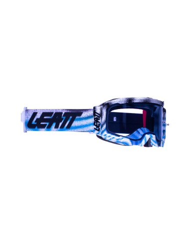 LEATT GOGLE VELOCITY 5.5 GOGGLE ZEBRA BLUE BLUE 70% - KOLOR BIAŁY/NIEBIESKI/CZARNY SZYBKA LUSTRZANA NIEBIESKA