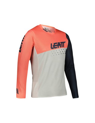 LEATT KOSZULKA ROWEROWA MTB GRAVITY 4.0 JERSEY CORAL KOLOR POMARAŃCZOWY/GRANATOWY/BIAŁY ROZMIAR S