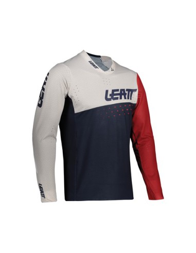 LEATT KOSZULKA ROWEROWA (DZIECIĘCA) MTB GRAVITY 4.0 JUNIOR JERSEY CORAL KOLOR GRANATOWY/BIAŁY/CZERWONY ROZMIAR S (120-130 CM)