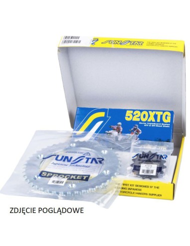 SUNSTAR ZESTAW NAPĘDOWY YAMAHA XT 600E '97-'03 PLUS ZŁOTY (15/45/106) (DO 750CC) (SUN37215/SUN1-3538-45/SS520XTG-106G)