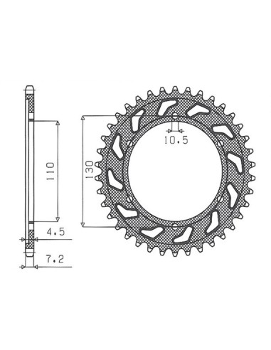 SUNSTAR ZĘBATKA TYLNA 4385 47 YAMAHA R6 '06-'15, MT-09 '14-'15 (+3), SUZUKI GSXR 750 '11-'15, SUZUKI GSX R 600 '11-'15, GSX-8S