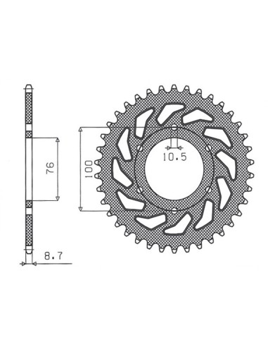 SUNSTAR ZĘBATKA TYLNA 818 42 SUZUKI GS 1000/1100, GSX 1100E (JTR818.42) (ŁAŃC. 630)