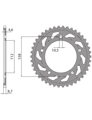 SUNSTAR ZĘBATKA TYLNA 4383 48 YAMAHA YZF R6 '99-'02 (JTR1873.48) (ŁAŃC. 532) (438348)