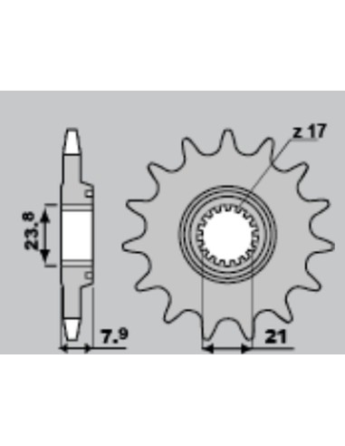 SUNSTAR ZĘBATKA PRZEDNIA 2320 13 HONDA CRF 250R '18-'23 (JTF1344.13) (ŁAŃC. 520) (232013)