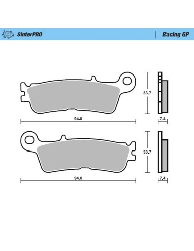 MOTO-MASTER KLOCKI HAMULCOWE SINTER METAL RACING: 12 (SINTERPRO SERIES RACING GP) PRZÓD / PRZEDNIE KH755 FANTIC XX 125, XEF/XXF